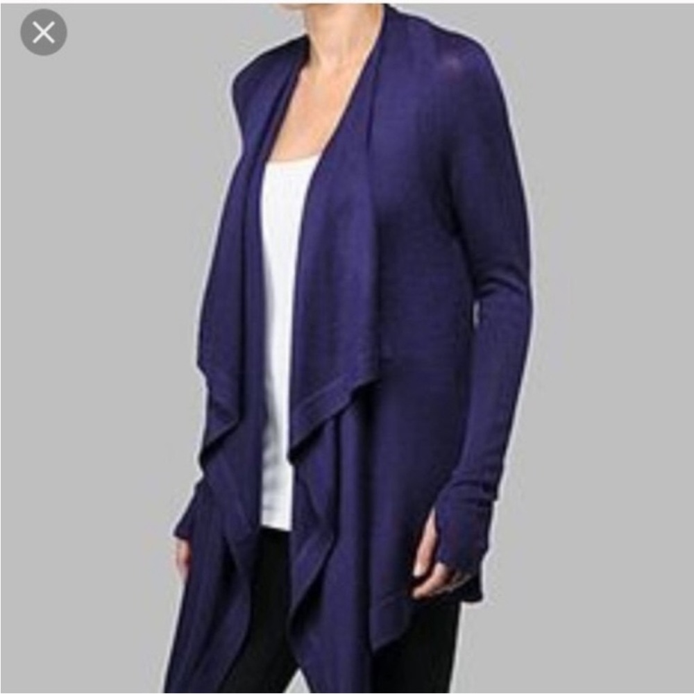 Lululemon Express Yourself Wrap Waterfall Cardigan Purple Cashmere Blend